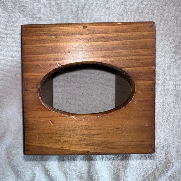 Vintage Wooden Square Tissue Box Cover Hand Painted Amish Kids - Picture 4 of 6